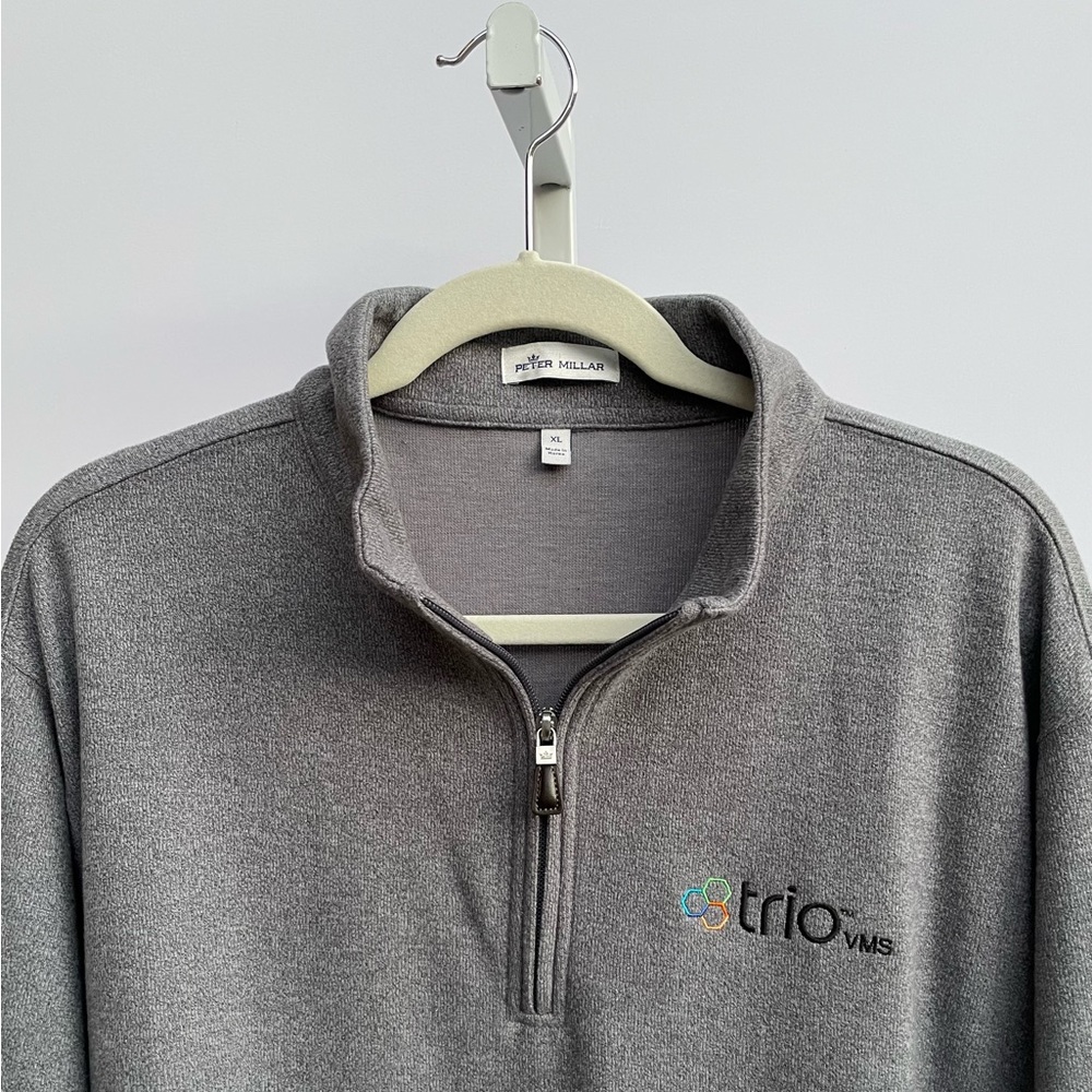 Peter Miller Grey Heather Quarter Zip Pullover Men’s Size XL